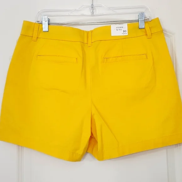 Pretty, new, bright yellow shorts by Crown & Ivy. Excellent condition! - Picture 3 of 8